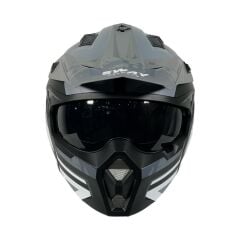 S-way SW X1-X Seul Full Face Kross Kaskı Gri-Siyah