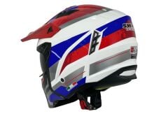 S-way SW X1-X Seul Full Face Kross Kaskı Beyaz-Kırmızı