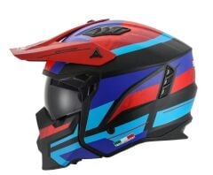 S-way SW X1-X Seul Full Face Kross Kaskı Siyah-Kırmızı-Mavi