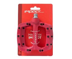 Impact COMP 2 Plastik Çift Rulmanlı Trial Bmx Platform Çivili Pedal Kırmızı