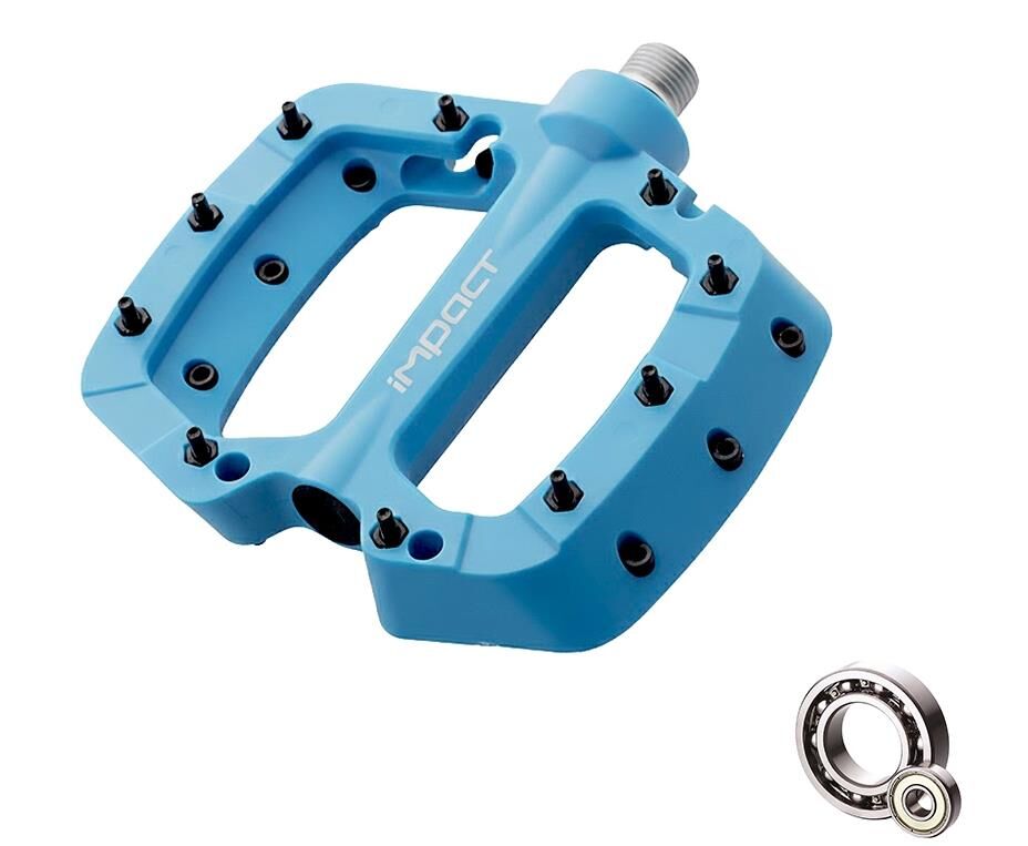 Impact COMP 2 Plastik Çift Rulmanlı Trial Bmx Platform Çivili Pedal Mavi