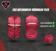 Tex 1165 Bisiklet Rüzgarlık Yelek Reflektif (Yeni Model)
