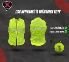 Tex 1165 Bisiklet Rüzgarlık Yelek Reflektif (Yeni Model)