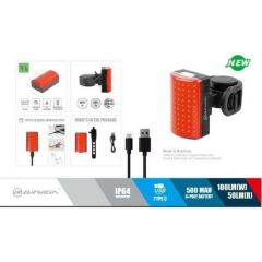 Eastpower Briviga EBL-3355 USB Şarjlı 100 lm Bisiklet Arka Stop