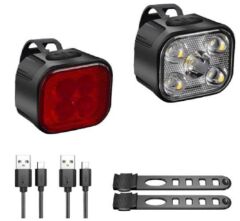 Forte GT 6167 Usb Şarjlı 500 Lümen Bisiklet Ön Arka Far Stop Işık Seti