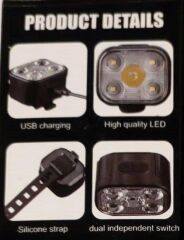 Forte GT 6167 Usb Şarjlı 500 Lümen Bisiklet Ön Arka Far Stop Işık Seti