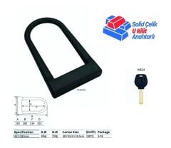 Zedonyon Tonyon Bisiklet U Kilit 162x282 mm Siyah
