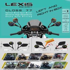 Lexis Gloss 77 Universal Optik Dış Bükey Geniş Açılı Motosiklet Kör Nokta Aynası