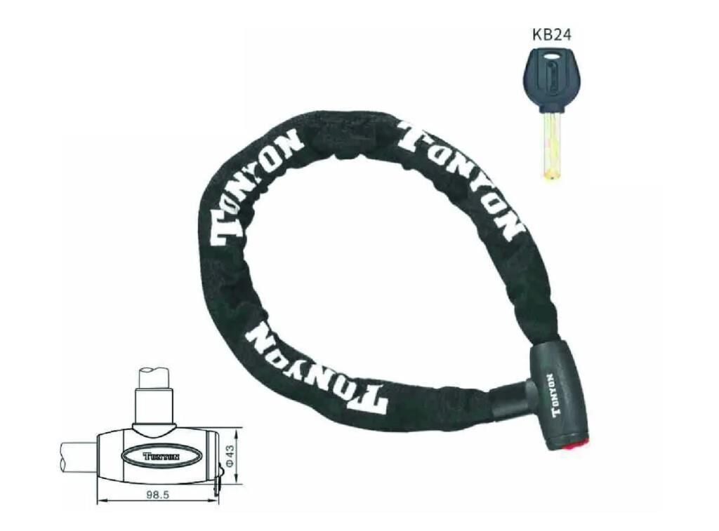 Zedonyon Tonyon 8x1800 mm Zincir Motosiklet Bisiklet Kilidi