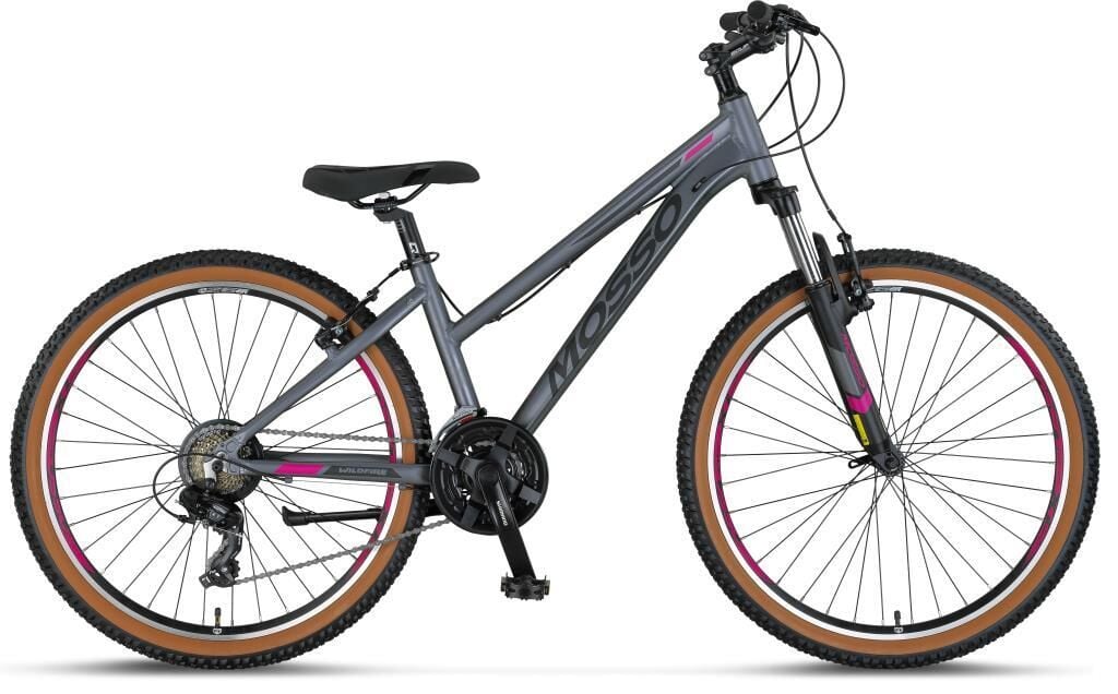 2026 Mosso Wildfire V Fren 26 Jant Lady Bisiklet Mat Antrasit/Pembe