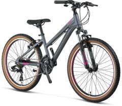 2026 Mosso Wildfire V Fren 24 Jant Lady Bisiklet Mat Antrasit/Pembe