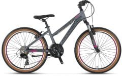 2026 Mosso Wildfire V Fren 24 Jant Lady Bisiklet Mat Antrasit/Pembe
