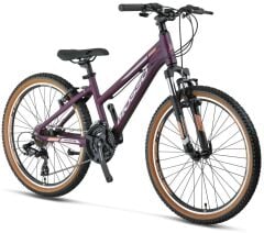2026 Mosso Wildfire V Fren 24 Jant Lady Bisiklet Mat Mor
