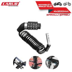 Carub Şifreli Bisiklet Kilidi 4x1200mm