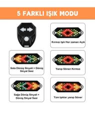 AYD Kablosuz Bisiklet Scooter Sinyal Stop Usb Şarjlı
