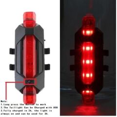 AQY 300 Lümen Usb Şarjlı Bisiklet Ön Arka Far Stop Işık Seti