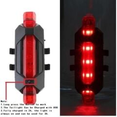 AQY 300 Lümen Usb Şarjlı Bisiklet Ön Arka Far Stop Işık Seti