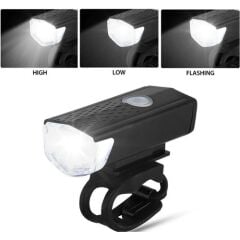 AQY 300 Lümen Usb Şarjlı Bisiklet Ön Arka Far Stop Işık Seti