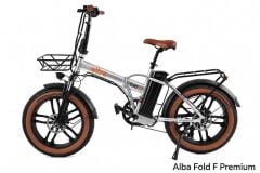 Alba Fold F Premium Fat Bike Elektrikli Katlanır Bisiklet Uçak Gri