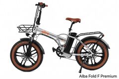 Alba Fold F Premium Fat Bike Elektrikli Katlanır Bisiklet Uçak Gri