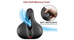 Forte GT 1798 Işıklı Geniş Yaylı Kanallı Rahat Bisiklet Sele Siyah