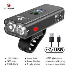 X-Tiger USB Şarjlı Bisiklet Ön Far Lamba Işık