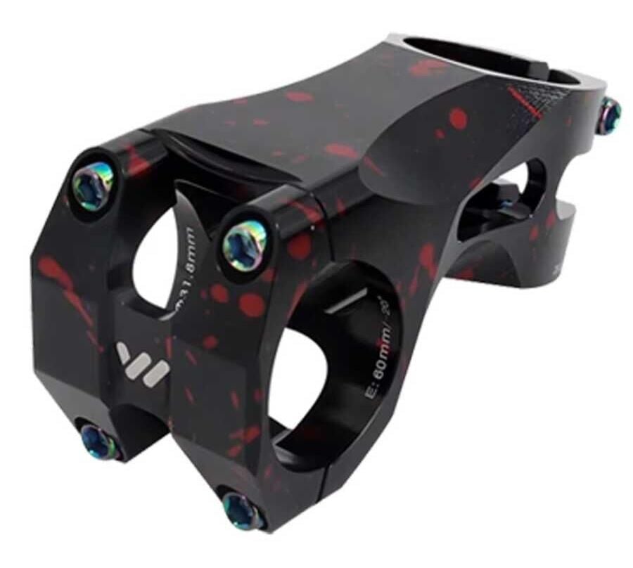 Wake CNC Gidon Boğazı Çift Renk 60mm/31.8mm -+20 Derece Siyah/Kırmızı