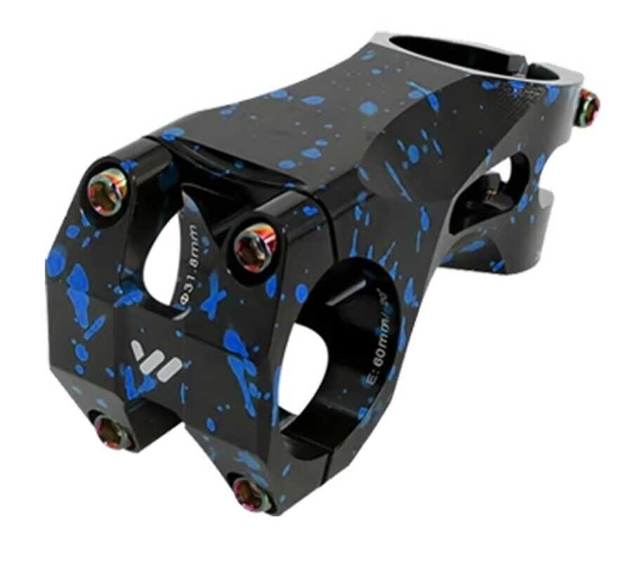 Wake CNC Gidon Boğazı Çift Renk 60mm/31.8mm -+20 Derece Siyah/Mavi