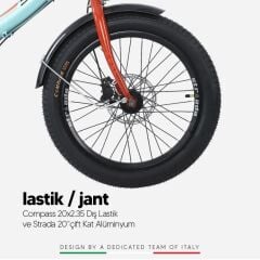 Strada E-Via 20 Jant Elektrikli Katlanır Bisiklet Gri