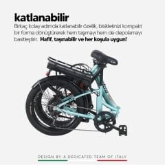 Strada E-Via 20 Jant Elektrikli Katlanır Bisiklet Gri