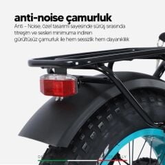 Strada E-BRO H Disk Fat Bike 20 Jant Katlanır Elektrikli Bisiklet Siyah-Mavi