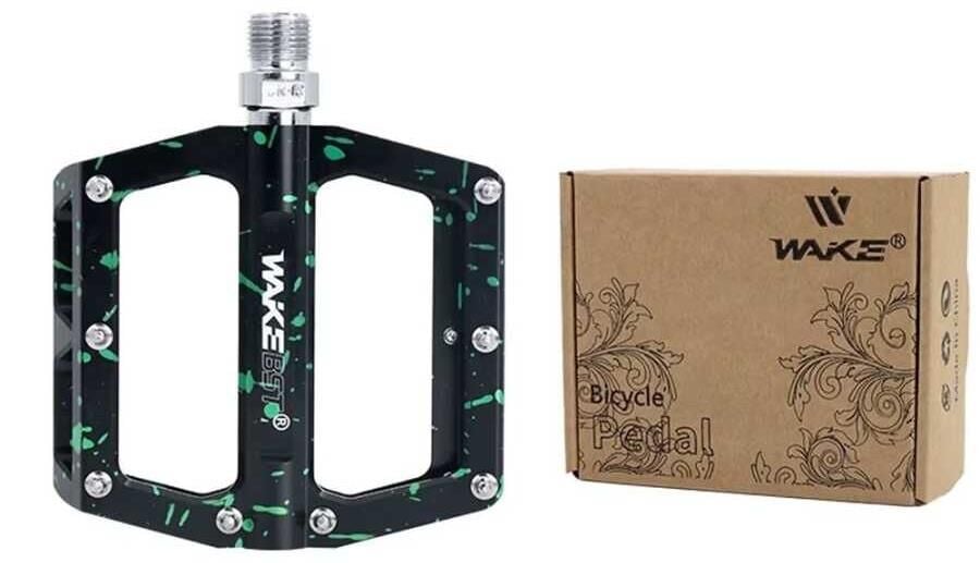 Wake Rulmanlı Alüminyum Pedal Kamuflaj Desen Siyah/Yeşil