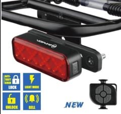 Briviga LW-R300 300 Lümen Usb-C Korna Alarm ve Fren Sensörlü Kumandalı Bisiklet Arka Stop Lamba