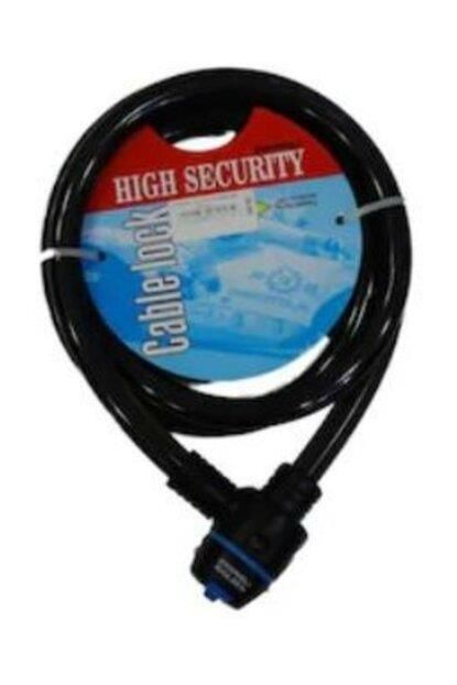 Zhongli 15x150cm Bisiklet Anahtarlı Halat Kilit Siyah