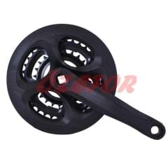 Rectus 42T Bisiklet 3 'lü Aynakol Plastik Kaplı Karbon Desen 170mm Siyah