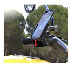 Benguo Xbyc 2084-9 Alüminyum Bisiklet Motosiklet Ayarlı Gidon Telefon Tutucu Siyah