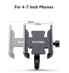 Benguo Xbyc 2084-9 Alüminyum Bisiklet Motosiklet Ayarlı Gidon Telefon Tutucu Siyah