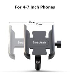 Benguo Xbyc 2084-9 Alüminyum Bisiklet Motosiklet Ayarlı Gidon Telefon Tutucu Siyah