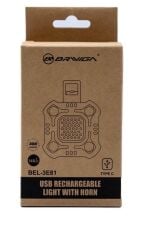 Briviga Şarjlı Elektrikli Bisiklet Kornası ve Farı (140dB, 300 Lümen, 8 Işık Modu, 6 Ses Modu)