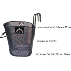 Forte GT Askılı Kancalı Bisiklet Metal Ön Sepet Siyah