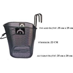 Forte GT Askılı Kancalı Bisiklet Metal Ön Sepet Siyah