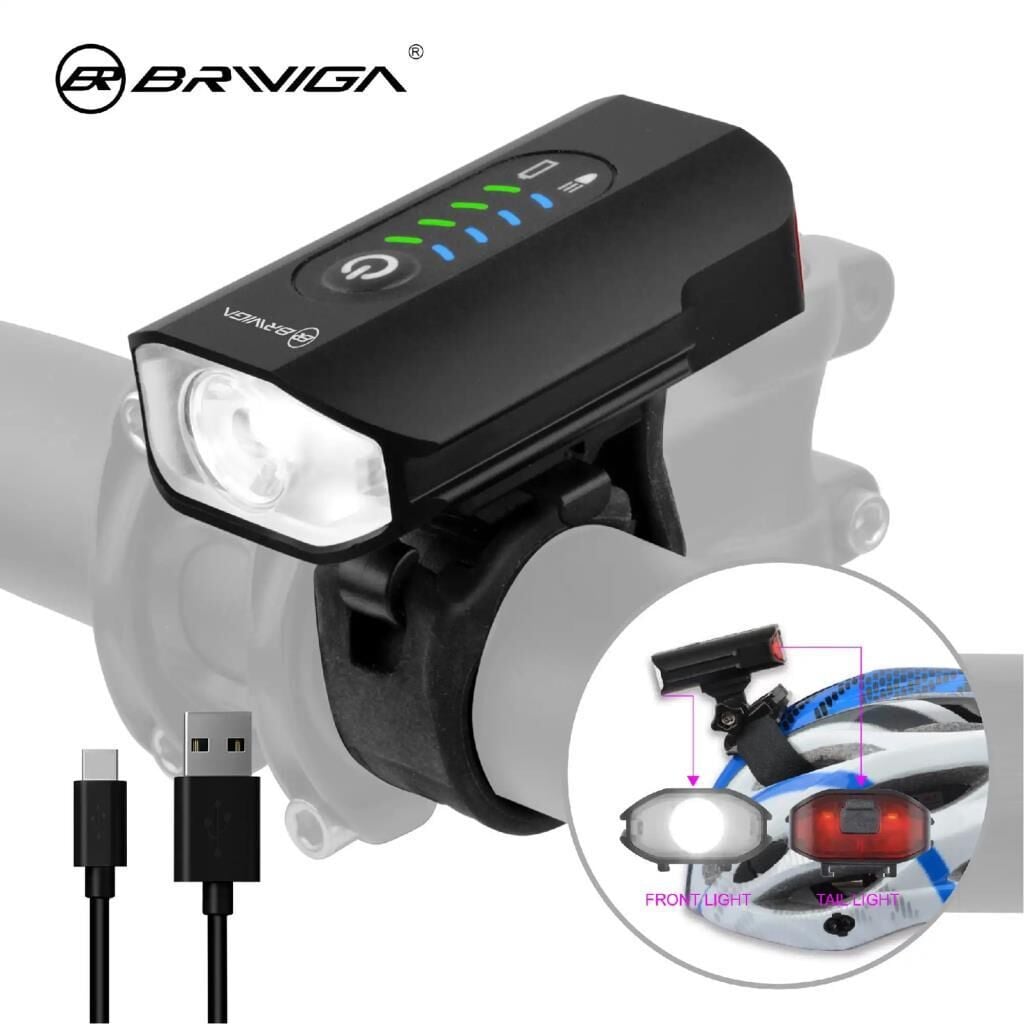 Briviga LW-F500 600 Lümen Usb-C Bisiklet Far Beyaz/Kırmızı Kask Lambası