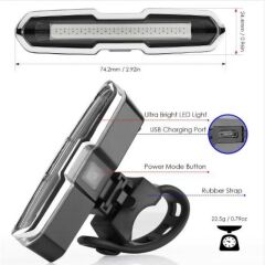 Rohs 2 Renk 168 Lümen Usb Şarjlı Polis Çakar Bisiklet Stop