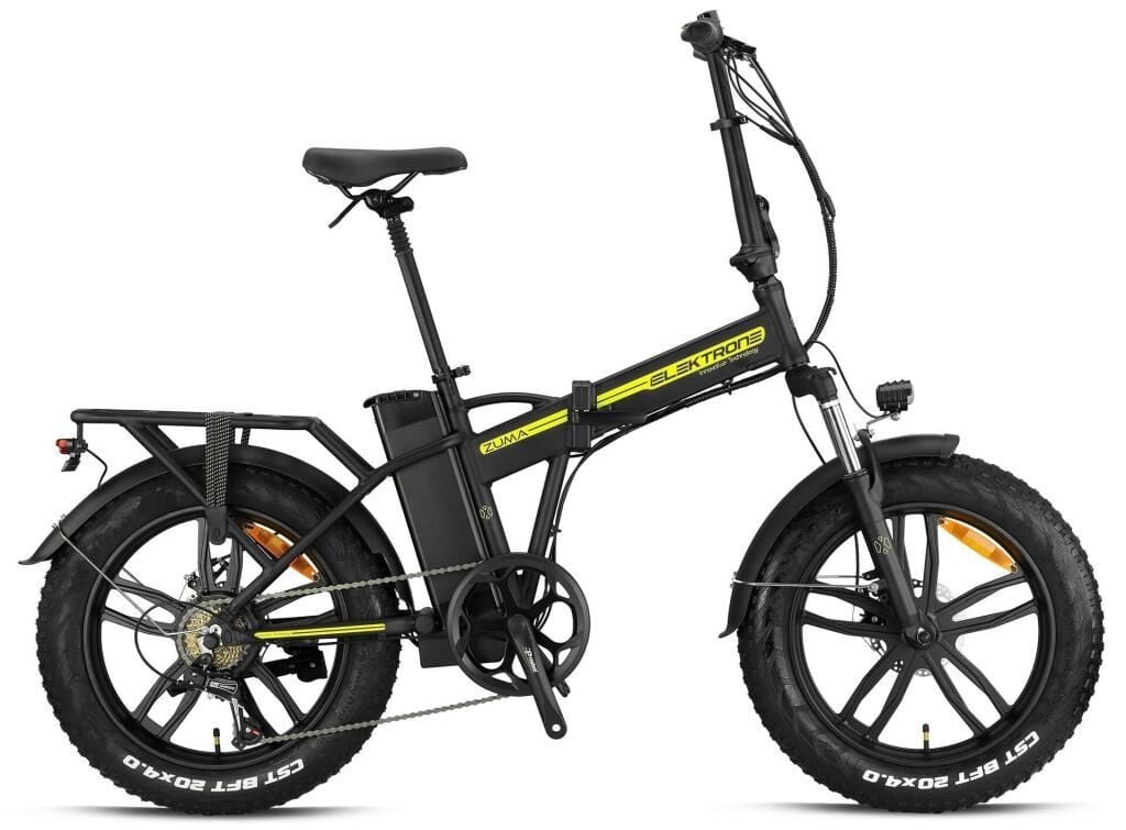 Kron Elektron Zuma H Disk 20 Jant Elektrikli Katlanır Bisiklet Mat Siyah/Neon Sarı