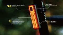 Moon HELIX MAX 250 Lümen USB Arka Lamba Stop