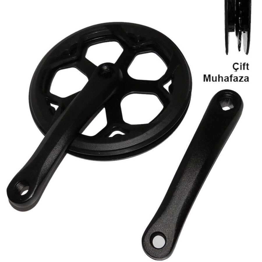 AYD Muhafazalı Tekli Aluminyum Aynakol 48T Siyah Vitesli 170 mm