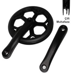 AYD Muhafazalı Tekli Aluminyum Aynakol 48T Siyah Vitesli 170 mm