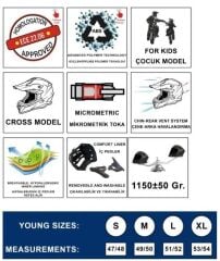 Sway FS-618 Bunny Full Face Kask Sarı-Mavi