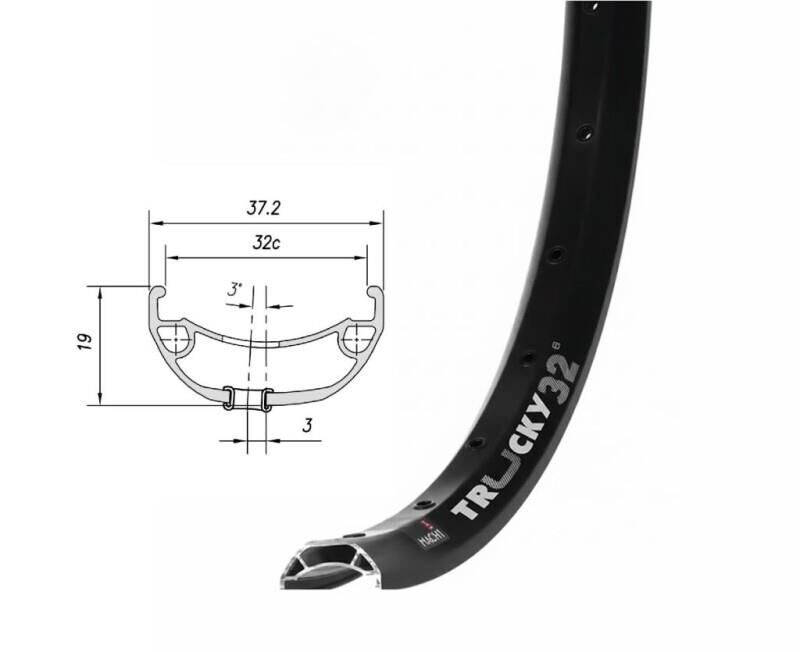 Mach1 TRUCKY 32 29 Jant Çemberi 32 Delik Disk Fren Siyah Yüzüklü