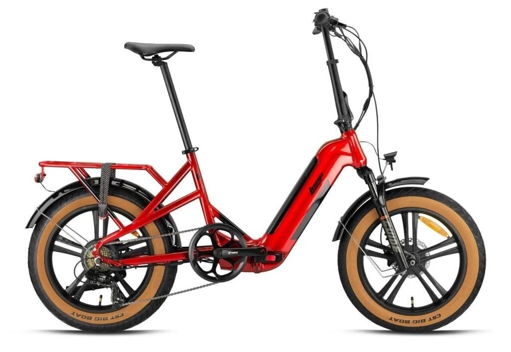 Loop Coaster 20 Kolon Elektrikli Katlanır Bisiklet Fat Bike Kırmızı